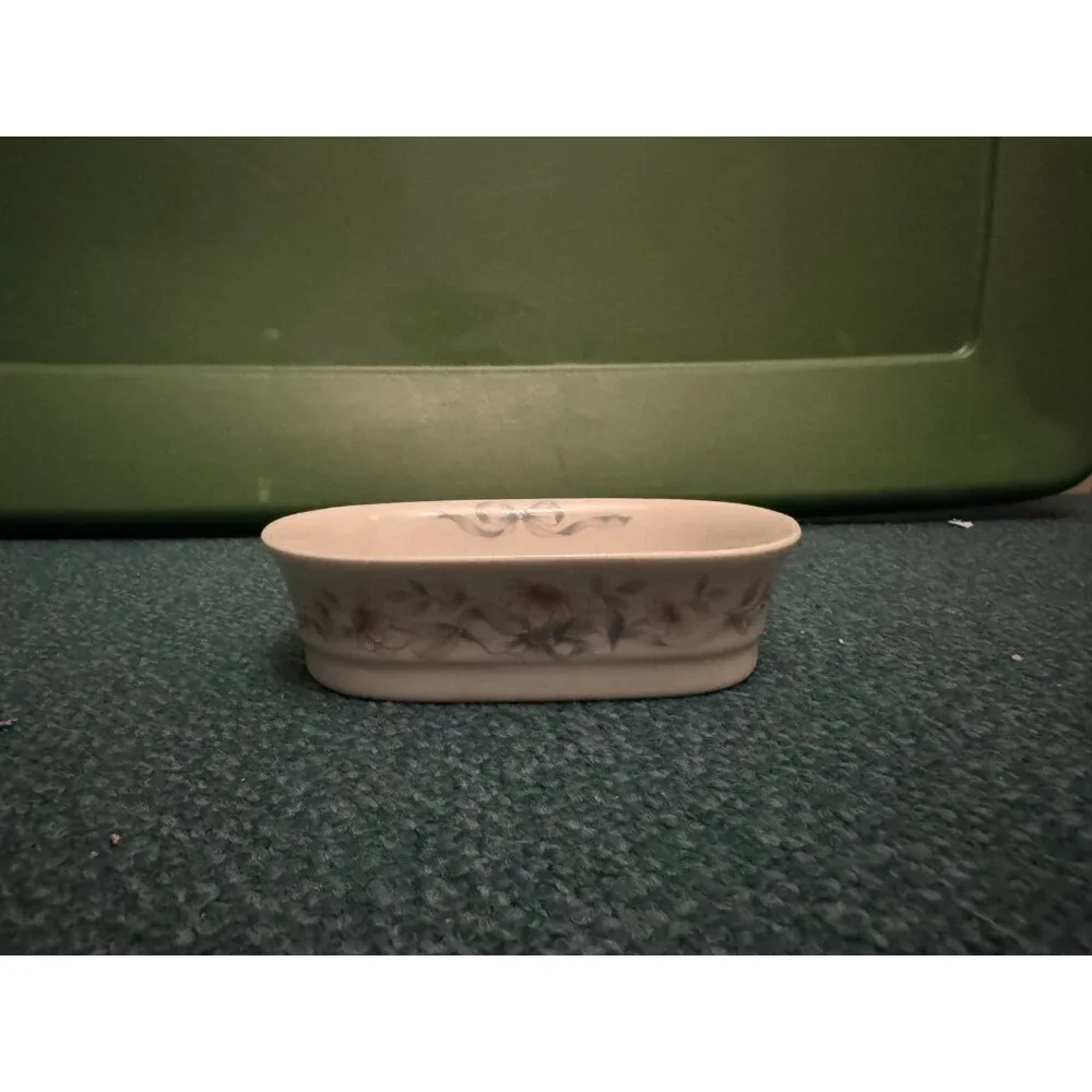 Princess House Exclusive Floral Ribbon Soap Dish Porcelain Vintage Bathroom Deco